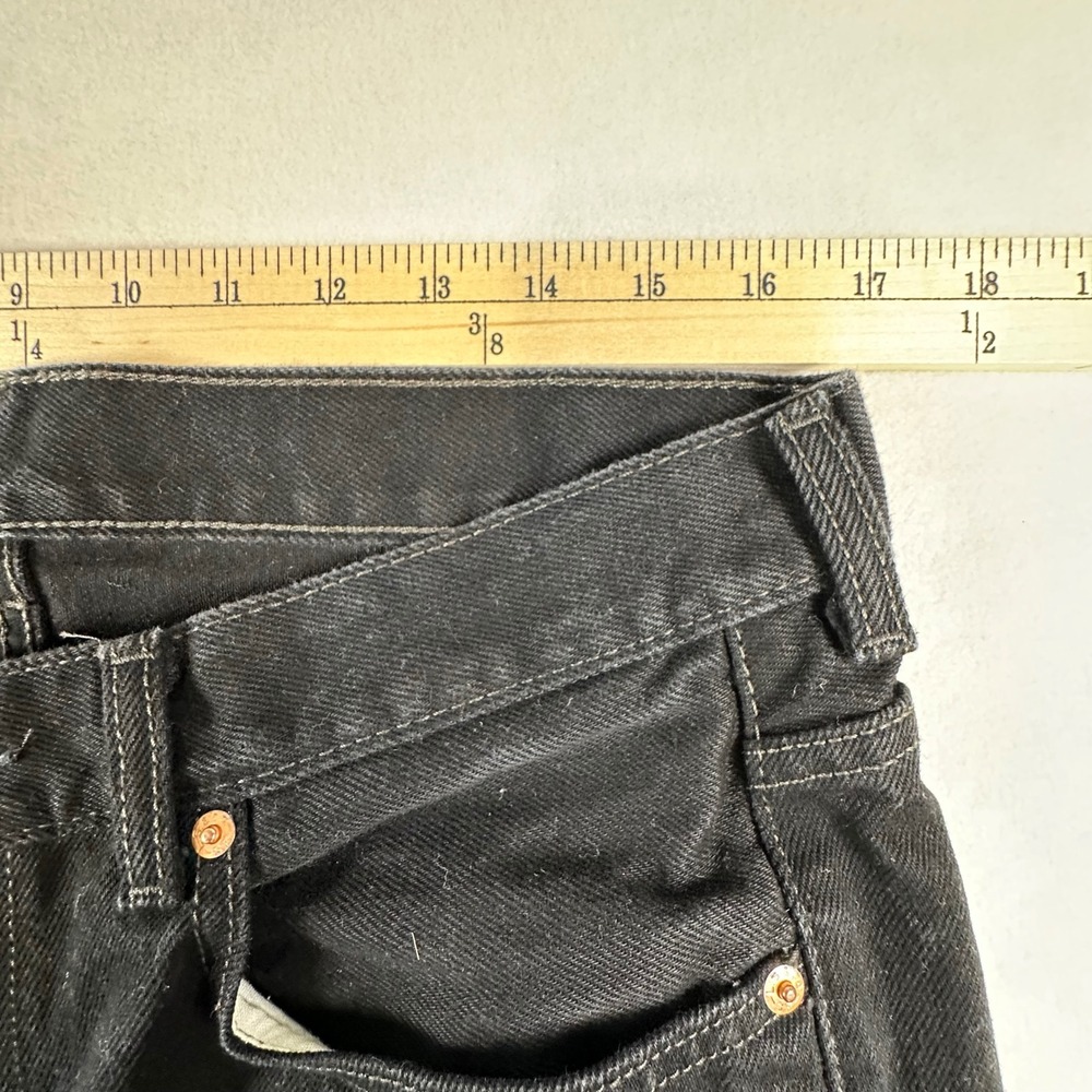 Levis 550 Relaxed Fit Black Denim Jeans Mens 34x30 Husky 14H Cotton 5-Pocket - Picture 3 of 12